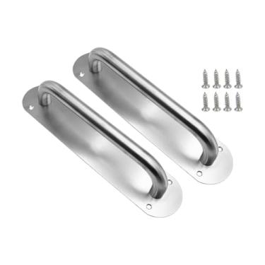 Imagem de 2 peças maçanetas de porta ferragens de porta multiuso com parafuso maçanetas de porta placas para porta composta porta pública de madeira, Grande Oval