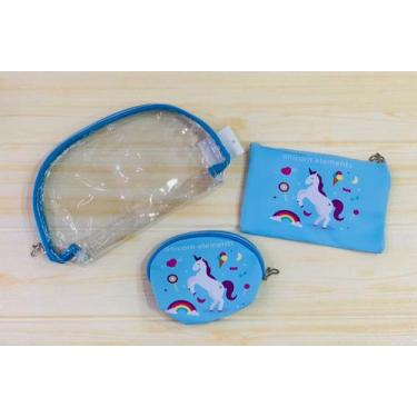 Imagem de Kit Com 1 Necessaire e 2 bolsinhas Impermeável 12058-8 - Liu, Azul 120