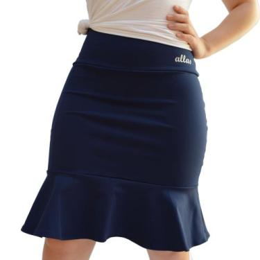 Imagem de Short Saia Moda Modesta Fitness Evangélica Cós Alto Uv50+  Poliamida A