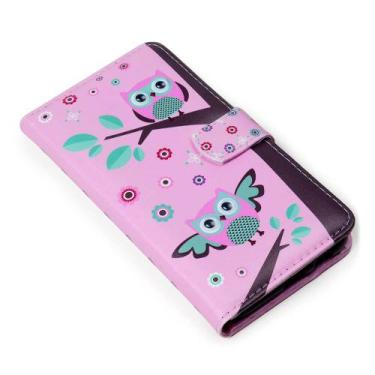 Imagem de Capa carteira estampada cute look coruja e175 para iphone xs max 6.5 -