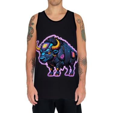 Imagem de Camiseta Regata Tshirt Animais Cyberpunk Búfalo Africa HD 1 - Enjoy Sh