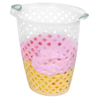 Imagem de Cesto de Roupa Plástico Transparente 30L Oba Sanremo