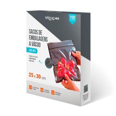 Imagem de Embalagem a Vácuo Preta e Transp Gofrada 25x30cm Caixa c/100 - Selovac