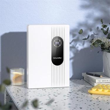 Imagem de Desumidificador de ar portátil com controle remoto, desumidificadores elétricos silenciosos interiores para casa banheiro quarto porão cozinha guarda-roupa garagem, mini desumidificador 2500 ml, temporizador 24 horas