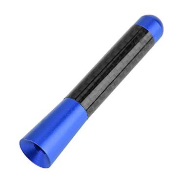 Imagem de Antena de Rádio de Fibra de Carbono, Ajuste Universal, Adequada Com 4 Parafusos para a Maioria Dos Carros (Azul)