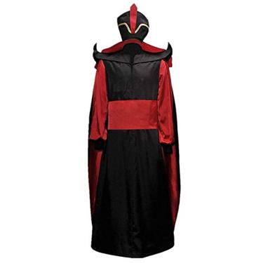 Imagem de Príncipe árabe cosplay Jafar vilão cosplay fantasia Halloween conjunto completo + chapéu, Preto, Male S