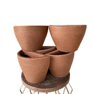 Imagem de Kit 05 Vasos de Parede Polietileno Decorativos p/Plantas e Jardins - T