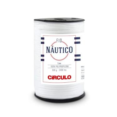 Imagem de Circulo - Fio náutico, cordão impermeável premium 5 mm 100% polipropileno, 227 jardas, 499 g, grosso, especial para acessórios de moda, bolsa e decoração em crochê e macramé (8001 - branco)