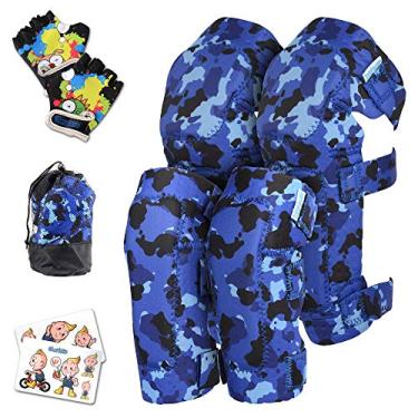 Imagem de Simply Kids Joelheiras E Cotoveleiras Macias Para Crianças Com Luvas De Bicicleta, Equipamento Flexível E Resistente A Impactos Para Idades De 2 A 11 Anos, Projetadas Para Bicicletas De Equilíbrio,