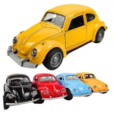 Imagem de Fusquinha Carrinho Miniatura Ferro Fricção Abre Porta Clássico Colecionável (Amarelo)