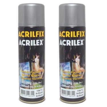 Imagem de Kit 2x vernizes acrilfix verniz brilhante 300ml acrilex