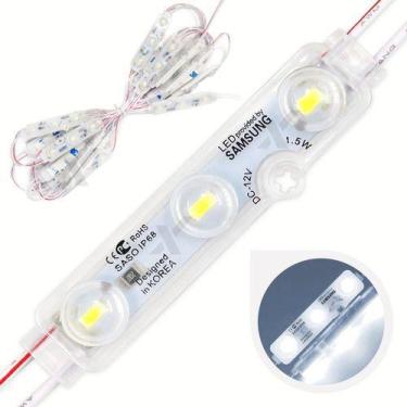 Imagem de 500pçs Módulo Samsung Coreano 12v 3-led 1,5w 6500k Ip68 160º - Fixcom