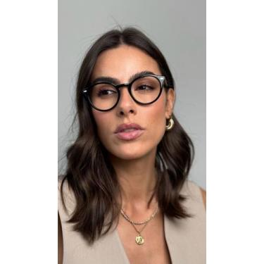 Imagem de Óculos de Grau Armação Feminino Redondo Caddie Preto - Fairway - ÓR