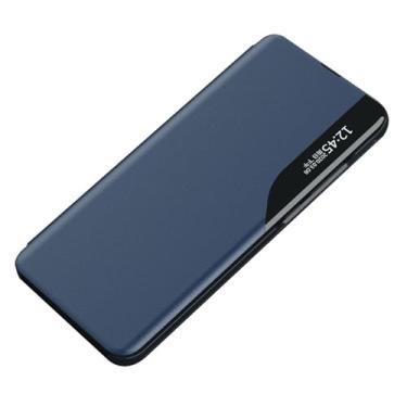 Imagem de FWYANZH Capa de couro para Samsung Galaxy S25 Ultra/S25 Plus/S25, capa flip Smart Window View All-Round Protection Cover Função de suporte, azul, S25 Ultra