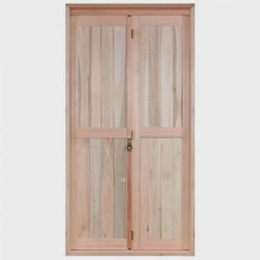Imagem de Porta de Madeira Camarão 213x94cm com Lambris e Marco Batente 14cm ewk P36 Rondosul