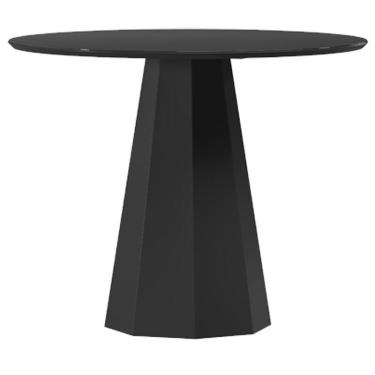 Imagem de Mesa de Jantar 100x100 cm Isis com Vidro Preto – New Ceval