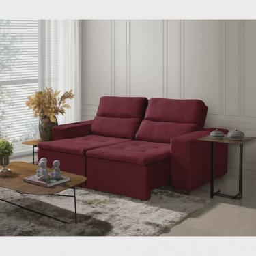 Imagem de Sofá Alabama 3 Lugares Retrátil Reclinável 1,95m Mola Bonnel em Veludo Yescasa