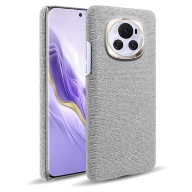 Imagem de Capa para Honor Magic 6,Capa desenhada em lona,Case Protetora Ultrafina com Empunhadura Macia,Design em Tecido Antichoque e Antiarranhões-Light gray