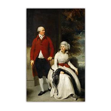 Imagem de Thomas Lawrence.Mr and Mrs John Julius Angerstein 1792. Reprodução de pinturas famosas. Pôster de arte de impressão em tela. Para sala - 60 x 95 cm sem moldura