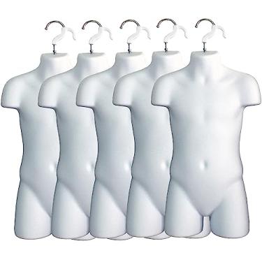 Imagem de DisplayTown Conjuntos De Manequim Infantil Branco Com Costas Vazadas E Empilhável Gancho Para Pendurar Camisetas, Bancada, Feiras Artesanato, Fotos Design, Tamanho 5T-7