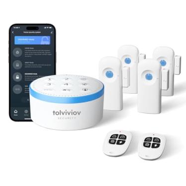 Imagem de tolviviov Sistema De Alarme Sem Fio, Sistema De Alarme De Porta Faça Você Mesmo Para Segurança Residencial, Alertas De Aplicativo Inteligente, Kit De 7 Peças, Sem Mensalidade, Alarme Wifi, Sensor D