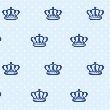 Imagem de Papel De Parede Azul Claro E Coroa Azul Escuro Autocolante