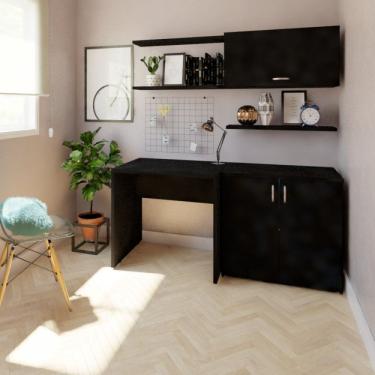 Imagem de Mesa Reta Corp 25mm 100 Cm Bramov Móveis Preto