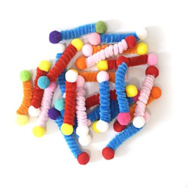 Imagem de IUHKBH Brinquedo interativo para gatos, 24 peças coloridas de mola espiral para gatinhos fofos para matar, morder, caçar brinquedos de gatinho