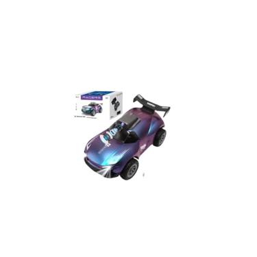 Imagem de Carro de Corrida de Brinquedo Racers, Controle Remoto, Acabamento Metálico Camaleão Roxo-Azul, com Luzes LED