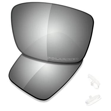 Imagem de SAUCER Lentes de reposição premium e protetores de nariz compatíveis com óculos de sol Costa Del Mar Helo High Defense - Metal cromado polarizado