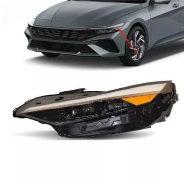 Imagem de Lâmpada de neblina esquerda direita luz LED frontal conjunto de farol de luz ampla lâmpada de canto compatível com Elantra 2024-2025 MFAO15147BKR (direita)