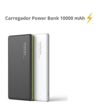 Imagem de  Carregador Power Bank 10000 mAh Com Cabo V8 e Lightning Compatível co