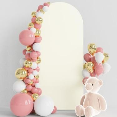 Imagem de Wokceer Capa Para Arco De Casamento 5 Pés, Spandex, Suporte Ajustável, Topo Redondo, Chiara, Cenário Festa Aniversário, Cerimônia, Banquete, Decoração, Marfim