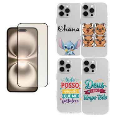 Imagem de Capinha Case Anti Impacto Estampada c/ Película de Hidrogel p/ iPhone 