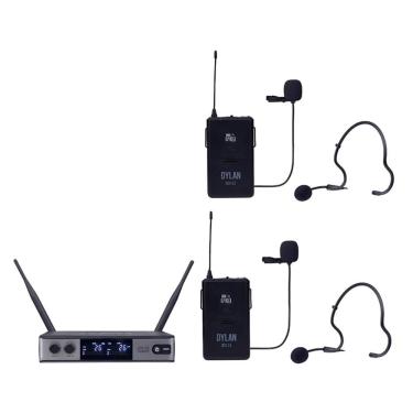 Imagem de Microfone Dylan Udx-06 Multi Sem Fio Duplo Headset