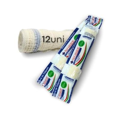 Imagem de Atadura elástica crepom 13 fios - 12cm x 1,8m - 12 rolos