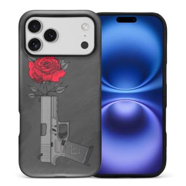 Imagem de yicomon Capa compatível com PT 17 PM, estampa de rosa na arma, capa de telefone fosca, durável, moderna, engraçada, capa protetora macia antiarranhões à prova de choque