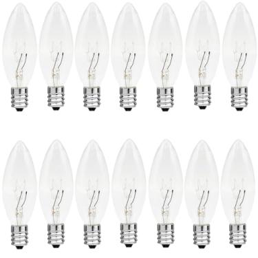 Imagem de MMBGJKG Lâmpadas De Reposição Para Luminárias Elétricas Vela, Velas Janela E Lustres - Lâmpada Candelabro 7 Watts (E12) Com Base Transparente Branco Quente 2700K, Pingentes Lustre (Pacote 15)
