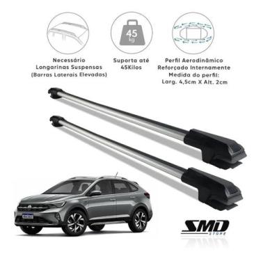 Imagem de Rack Travessa Teto Aluminio Prata Vw Nivus 2020 Em Diante - SMD