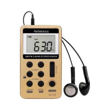 Imagem de Rádio Portátil AM FM Mini De Bolso Recarregável Com Temporizador De De