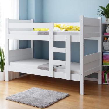 Imagem de Beliche 100% Mdf Fortaleza - Duas Camas Solteiro Compacta E Moderna Branco