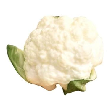 Imagem de Generic Adereço fotográfico de vegetais artificiais, simulação única de modelo de vegetais de brócolis realista para sala de jantar, loja, festa, supermercado, Brócolis Branco