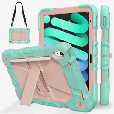 Imagem de JKSML Capa para iPad 11/10ª geração com proteção total contra quedas com suporte protetor de tela (rosa menta)