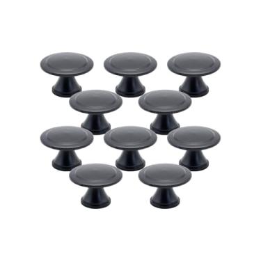 Imagem de Puxador Ponto Para Gaveta 1 Furo Redondo Armario Penteadeira (10, Preto Fosco)