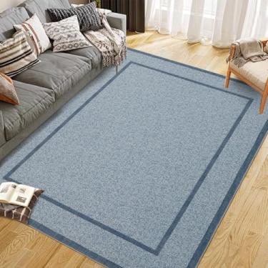 Imagem de GarveeHome Tapete para área interna, resistente ao clima, fácil de limpar, ultrafino, antiderrapante, resistente a manchas, para sala de jantar, quarto, azul, 2,5 x 3,5 m