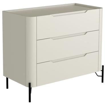 Imagem de Cômoda Para Quarto Closet Orgânica 3 Gavetas Pés Industrial Preto Bliss I03 Luna - Lyam Decor