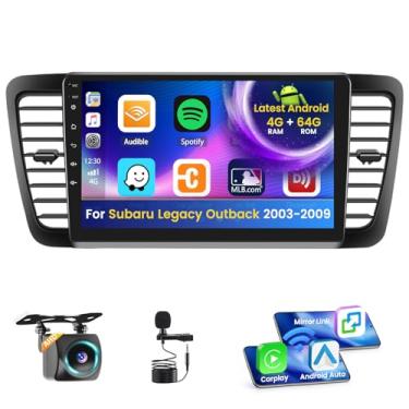Imagem de Inefala Tela de rádio 4G 64G para Subaru Legacy Outback 2003-2009 CarPlay Android 15 IPS 22.9 cm Touchscreen Car Stereo Android Auto Backup Camera Bluetooth 5.0 GPS FM RDS EQ 13UI