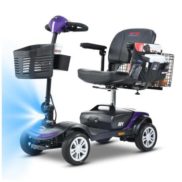 Imagem de Cadeira de Rodas Elétrica Metro Mobility Dobrável de 4 Rodas, Capacidade de 136 kg, até 16 km de Alcance, Pneus Sólidos de 23 cm.