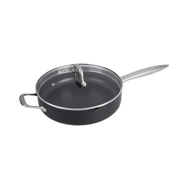 Imagem de Zyliss Fôrma antiaderente Ultimate Pro - Fôrma de Saute anodizada dura com bico de despejo - Frigideira antiaderente - Frigideira de aço inoxidável e frigideira com tampa - 28 cm