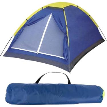 Imagem de Barraca de Camping Impermeável com Bolsa de Transporte Azul/Verde Leve Fácil de Montar Protege contra Chuva Mosquiteiro 0001 (200 X 160 CM)